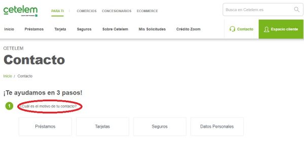 Llamar web Cetelem